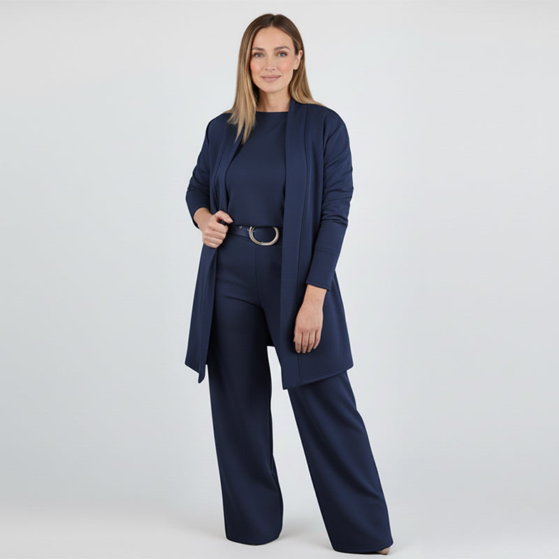 ⏳Time-Limited Special⏰Elegant 3-piece set including long cardigan, top and pants💞-20