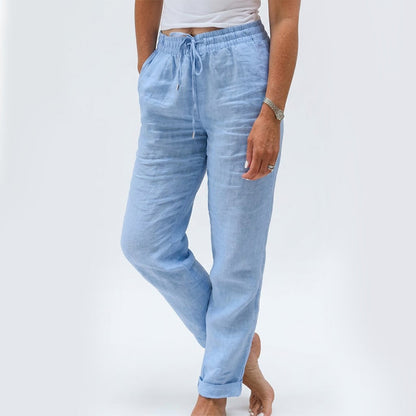 🌸Women's Elastic Waist Cotton Linen Casual Pants