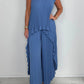 💖LAST DAY SALE 50% OFF💖Laney Pleated Short Sleeve Irregular Midi Top and Elastic Waist Wide Leg Pants Set✨-7
