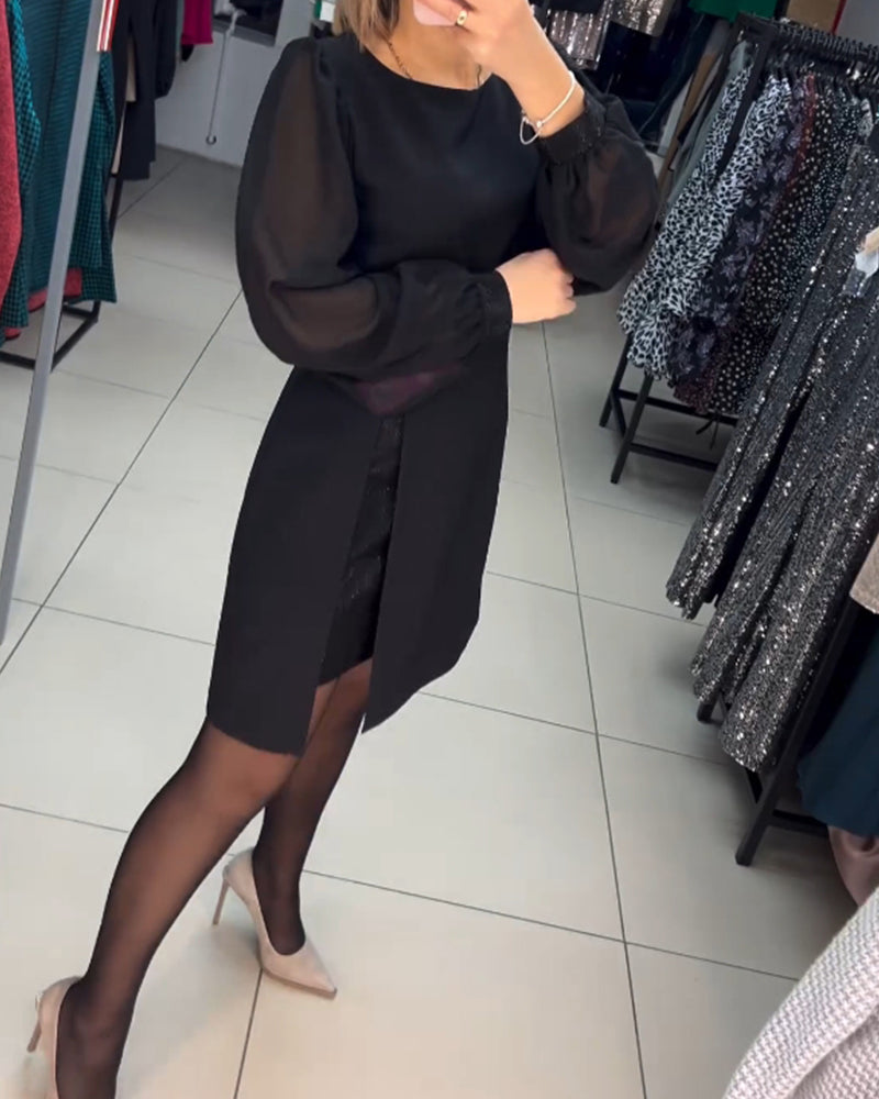 🌷Limited Time 73% OFF💞Elegant Puff Sleeve Dress-5