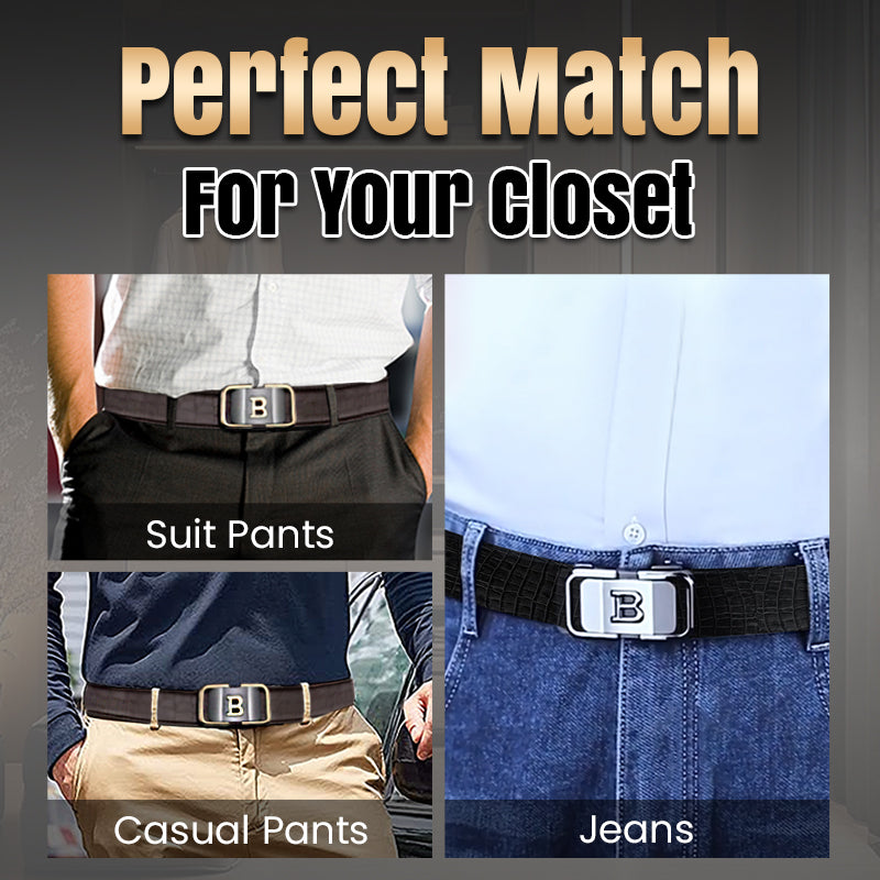 ✨New Arrival✨Men's Crocodile-Patterned Automatic Buckle Belt-4