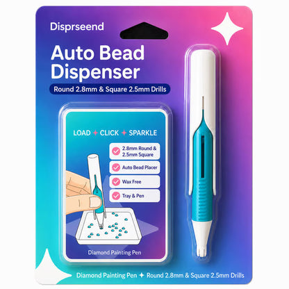 🥳2026 HOT SALE🥳💞50K+ SOLD!⏳✨💎 Automatic Diamond Painting Bead Dispenser Pen & Tray Set