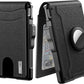 ✨AirTag Wallet for Men - with Pop Up Aluminum Case Money Clip Slim Leather Slots Credit Card Holder RFID Blocking Bifold Minimalist Wallet