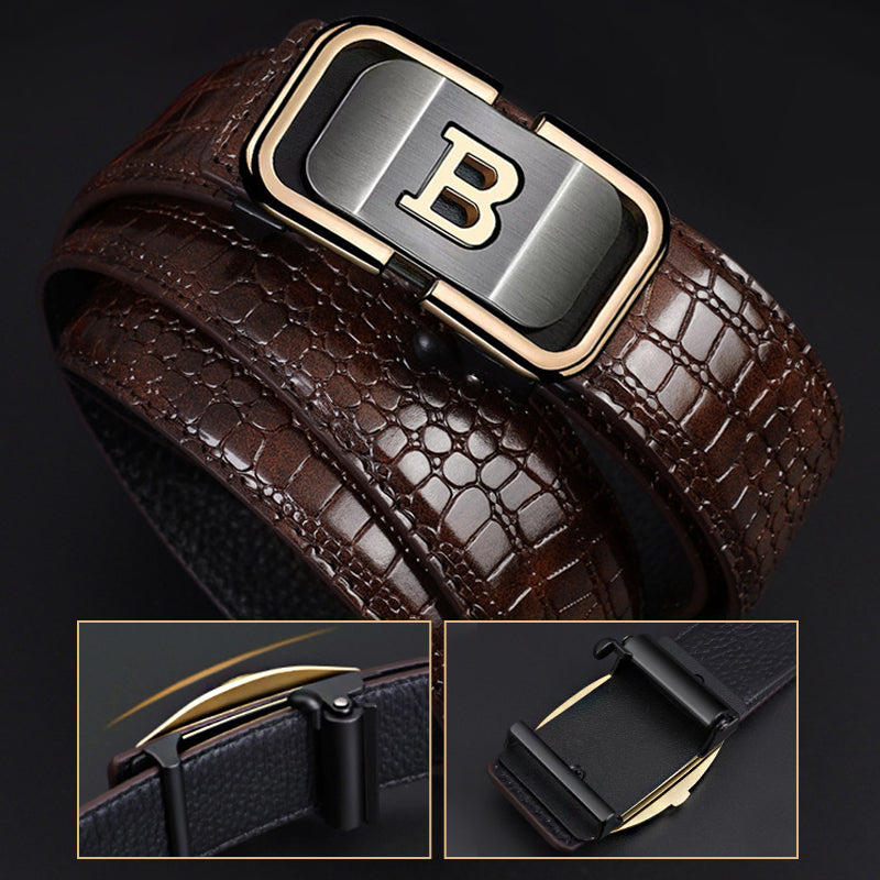 ✨New Arrival✨Men's Crocodile-Patterned Automatic Buckle Belt-7