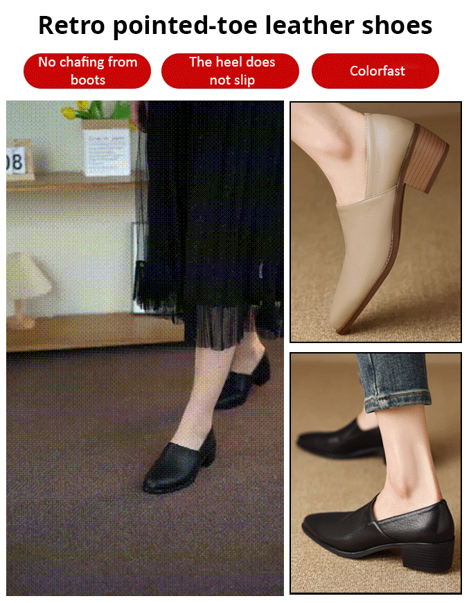 ✨Autumn Hot Sale 55% OFF💕Women's Vintage Pointed Toe Slip-On Soft Shoes-2