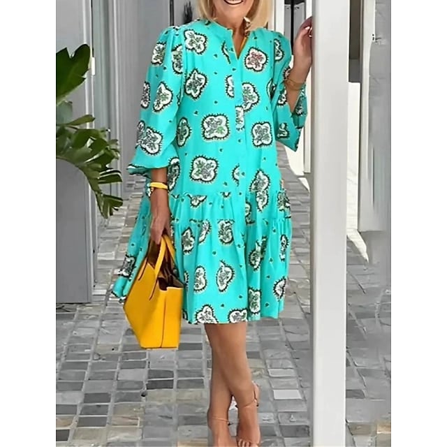 🌷Limited Time 45% OFF💞Women's Casual Dress Floral Summer Dress Print Dress-3