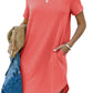 🌈2024 Women's Casual Short Sleeve T Shirt Dress Basic Dresses with Pockets-1