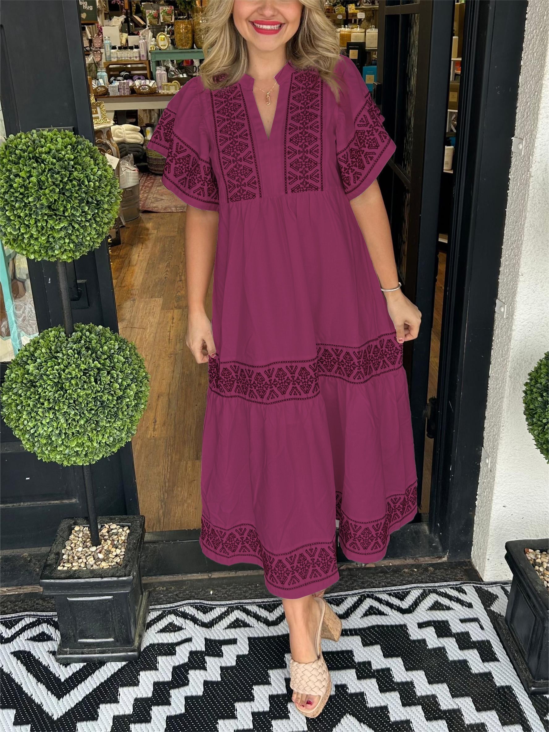 BEST SELLING 52%OFF💝2024 Women's V-Neck Boho Maxi Dress💝-8