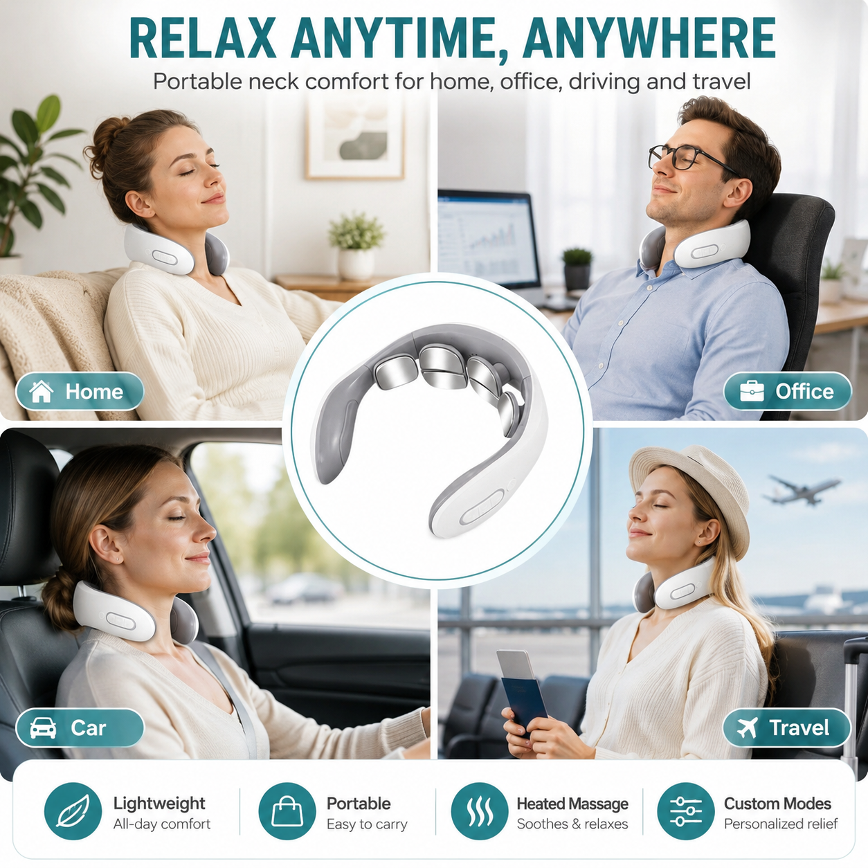 Heated 4D Neck Massager / Portable 4D Neck Relaxer-9