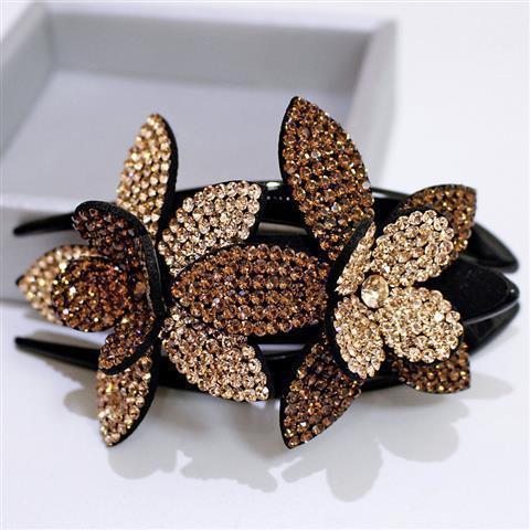 Buy more, get more free🏵️Rhinestone Double Flower Hairpin-15