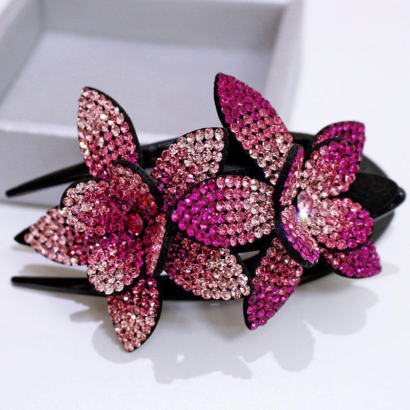 Buy more, get more free🏵️Rhinestone Double Flower Hairpin-12