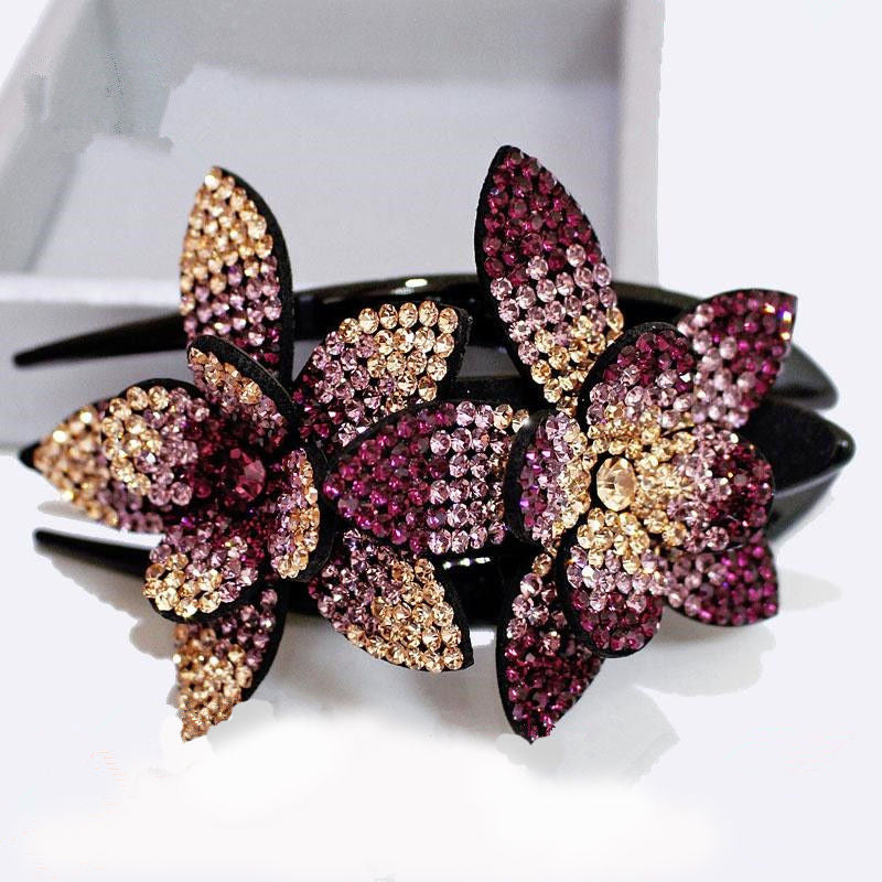Buy more, get more free🏵️Rhinestone Double Flower Hairpin-10
