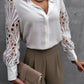 🌷Limited Time 53% OFF💞Women's long sleeve hollow out lace shirt-3