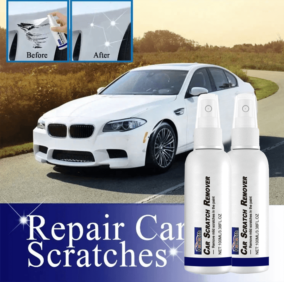 🔥Car paint scratch repair spray🚙Suitable For All Colors Car Paint-7