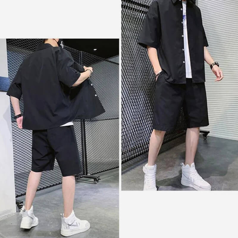 Casual Ice Silk Set for Men-2