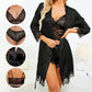 Lace Satin Suspender Nightgown Four-piece Set-4