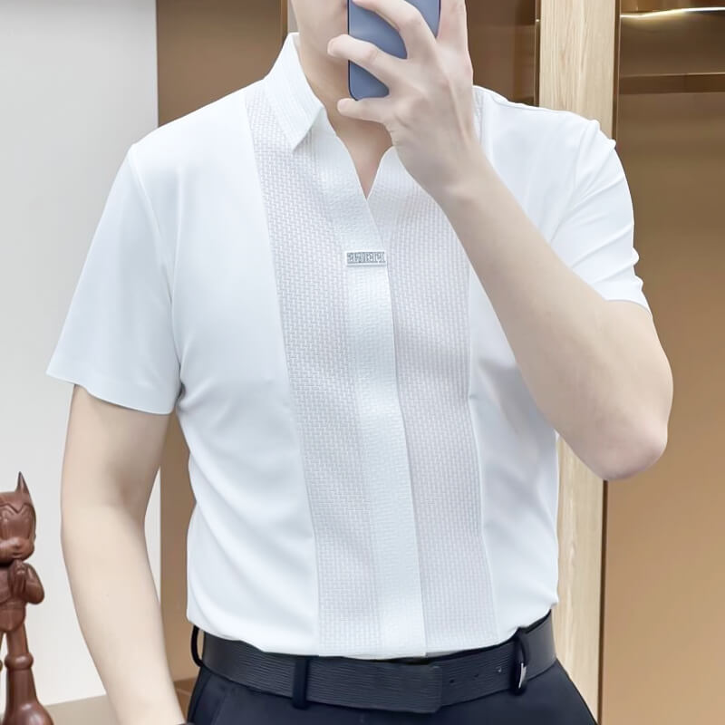 ⏳Men’s Business Casual Patchwork Shirt-5