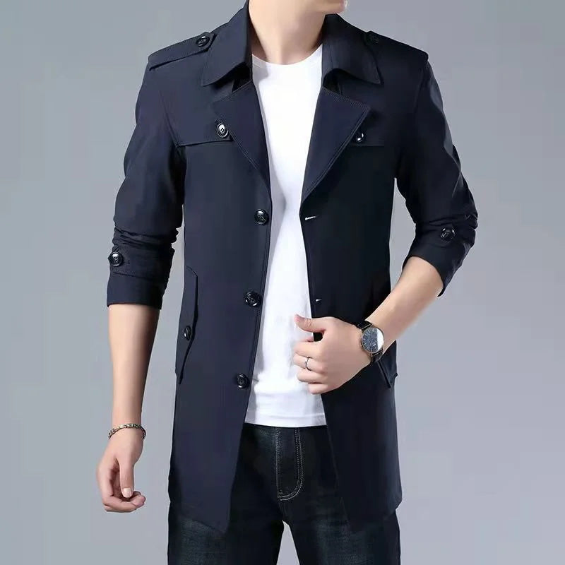 🔥Hot Sale 56% off🔥Mid-length Business Style Trench Coat-5