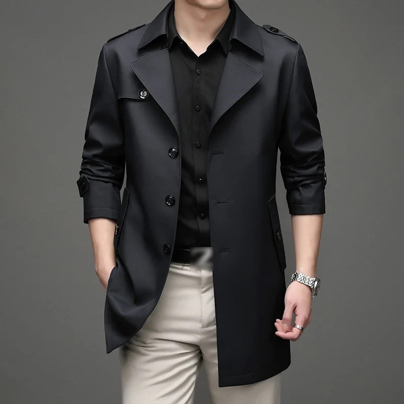 🔥Hot Sale 56% off🔥Mid-length Business Style Trench Coat-7