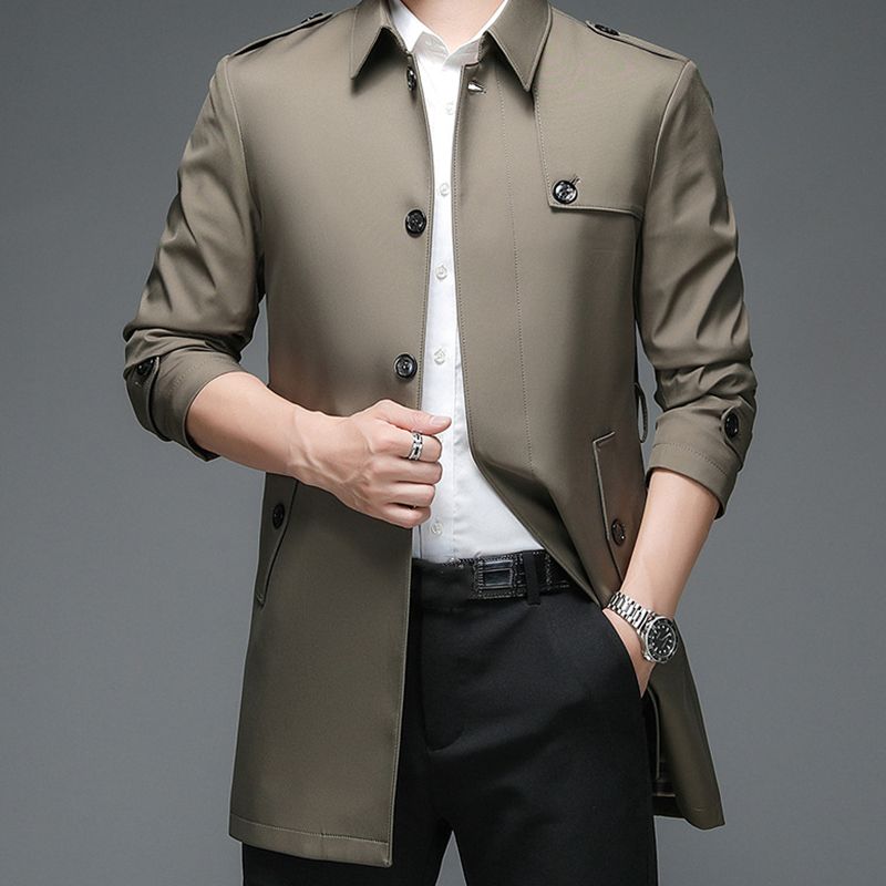 ✨New Arrival✨-Medium-length business style trench coat for men-1