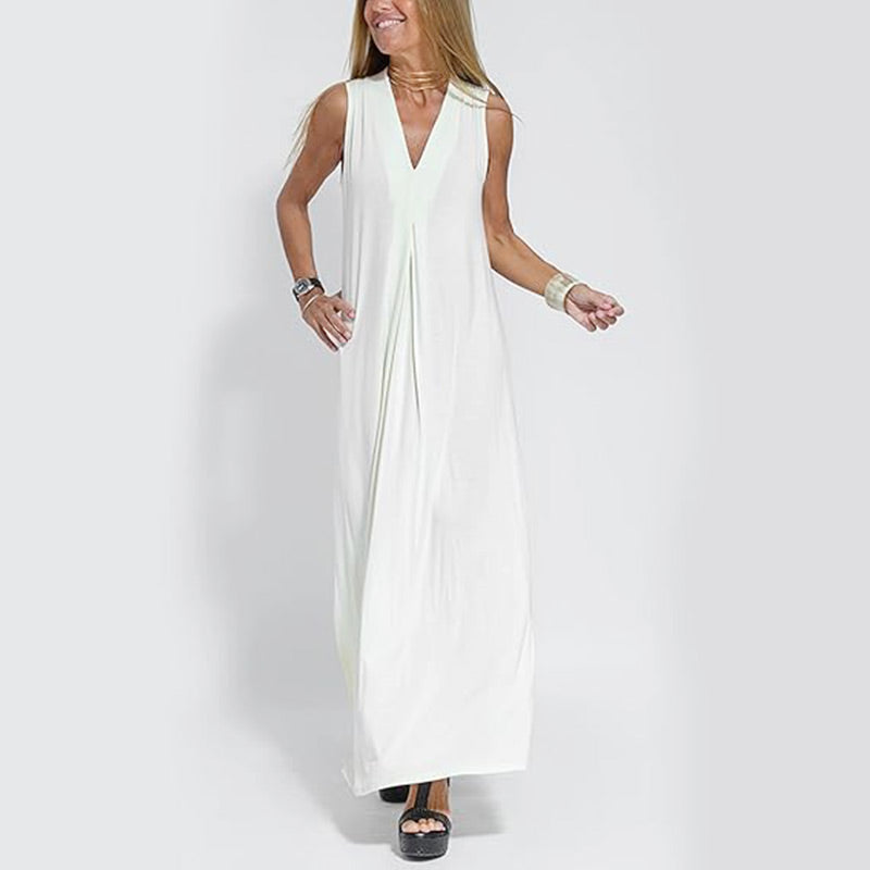 🌷Limited Time 58% OFF💞Sleeveless Deep V-Neck Loose Maxi Dress-1