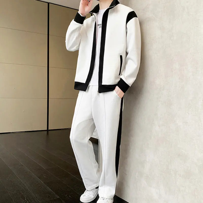 🍁Autumn New Releases🍁Men's Outfit Casual 2 Piece Contrast Sports Jogging Tracksuits Set-2