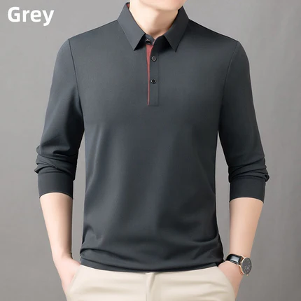 ✨New Arrival✨Men's Business Casual Lapel Long Sleeve T-Shirt-19