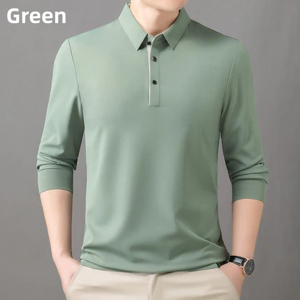 ✨New Arrival✨Men's Business Casual Lapel Long Sleeve T-Shirt-16