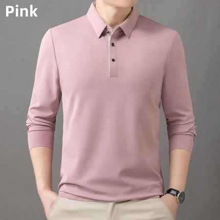 ✨New Arrival✨Men's Business Casual Lapel Long Sleeve T-Shirt-17