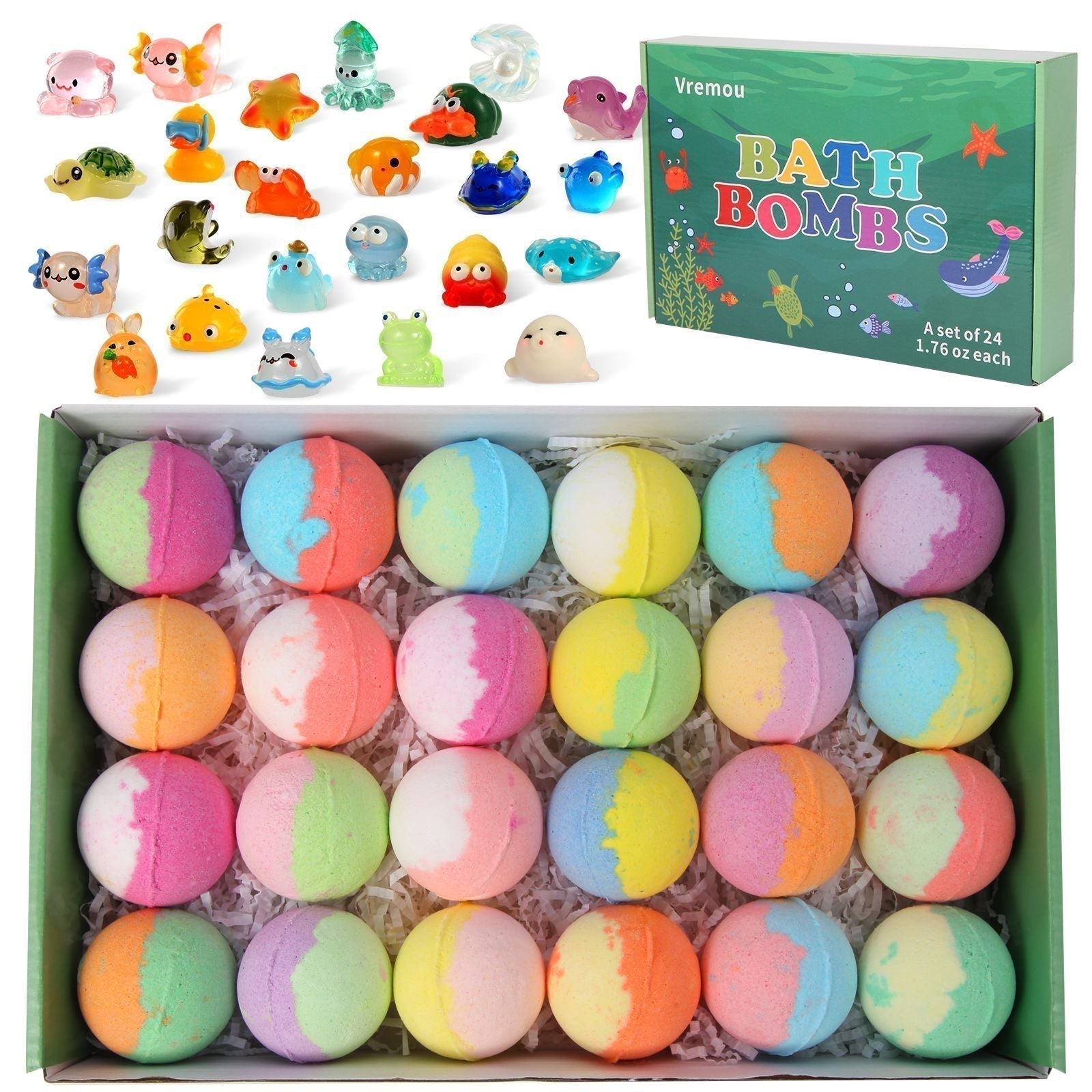 🔥12 PCS/Pack🛁 Natural Bath Bombs for Kids with Mega Bubbles & Surprise Inside 🥚✨-9