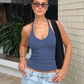 ☀️Built-in Bra Ribbed Solid Tank Top