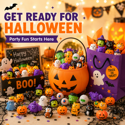 🎃 Halloween Mochi Squishy Toys  🎁 Cute Sensory Party Favors & Goodie Bag Fillers