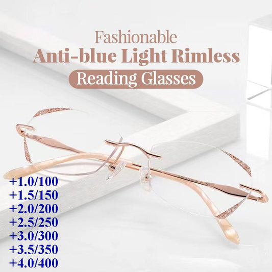 ⏰ Limited time [FREE SHIPPING]✨Pousbo® Fashion Anti-Blue Light Rimless Reading Glasses