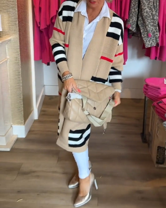 🔥Limited time 50% discount🔥Long Sleeve Striped Cardigan