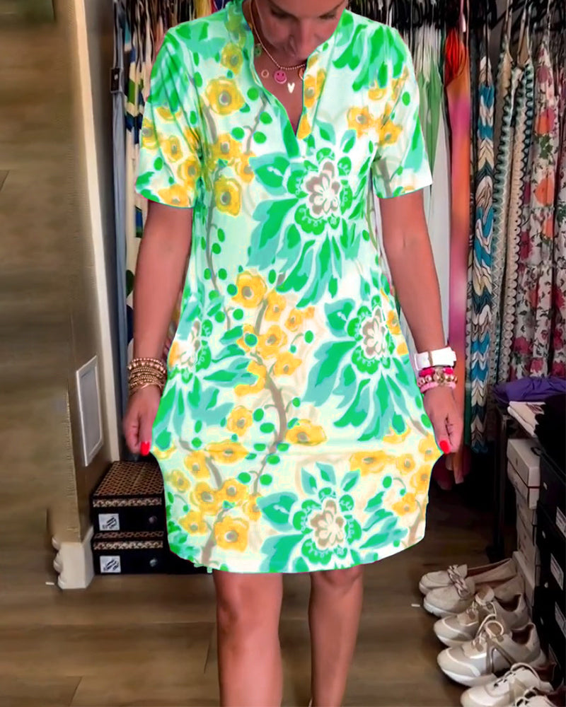 🌷Limited Time Offer 58% OFF💞Short-sleeved dress with floral print-3