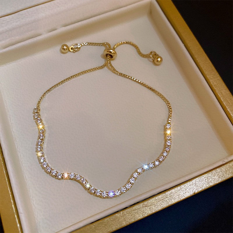 💖HOT SALE 50% OFF💖✨Copper Inlaid Cubic Zirconia Stone Bracelet, Exquisite Luxury Women Sparkly Accessory-8