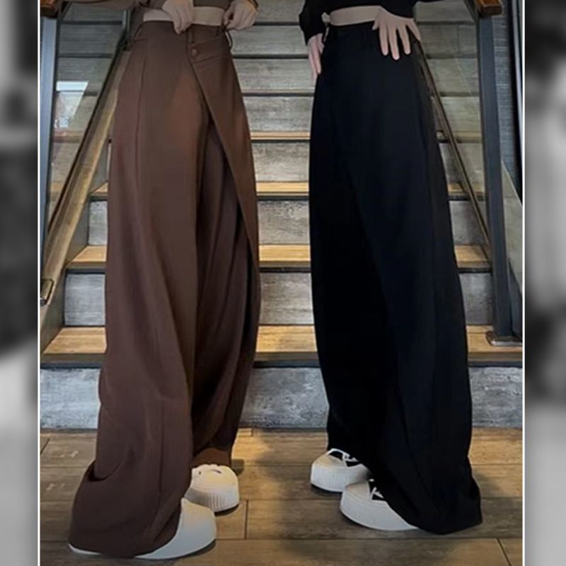 🔥HOT Sale🔥Women's Fashionable Irregular Patchwork Full-length Wide-leg Pants-1