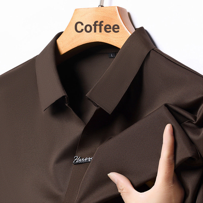 🔥Men’s Casual Lapel Breathable Wrinkle-free T-shirt-10