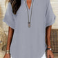 💞50K+ SOLD!🌸Women's Plain Short Sleeve Blouse, Casual Solid Color Top for Daily Wear-11
