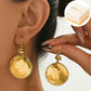 💫Vintage Hammered Metal Drop Earrings– Lightweight Geometric Statement Jewellery ✨