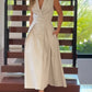 🔥Hot Sale 33% off💃Sleeveless Solid Color Lapel Midi Dresses✈️Buy 2 free shipping-1