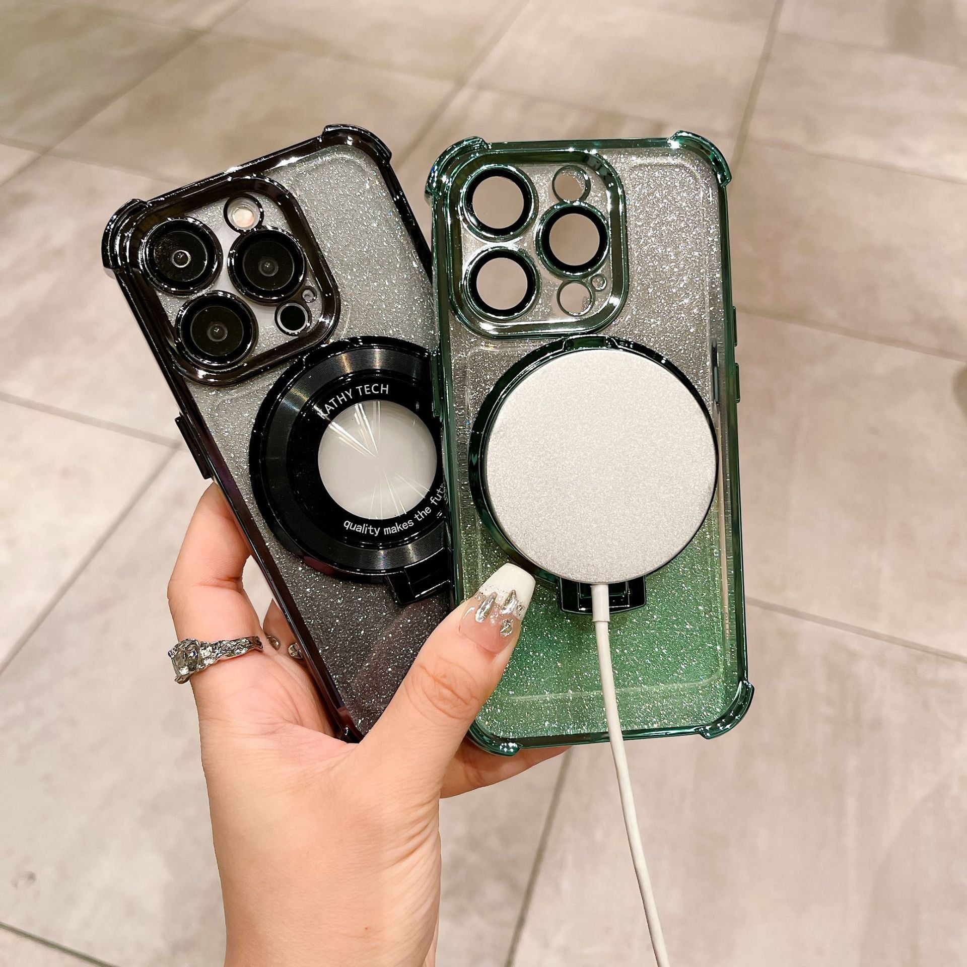 💥Limited time 50% off🔥Suitable for iPhone  Galvanic Glitter four corners with protection against dropping the mobile phone-1