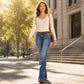 ⏰Last Day Sale  💃 Women High Waisted Distressed Flare Jeans