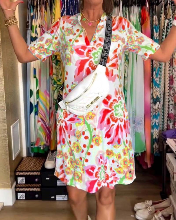 🌷Limited Time Offer 58% OFF💞Short-sleeved dress with floral print-2