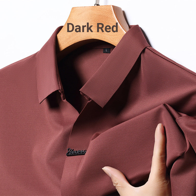 🔥Men’s Casual Lapel Breathable Wrinkle-free T-shirt-11