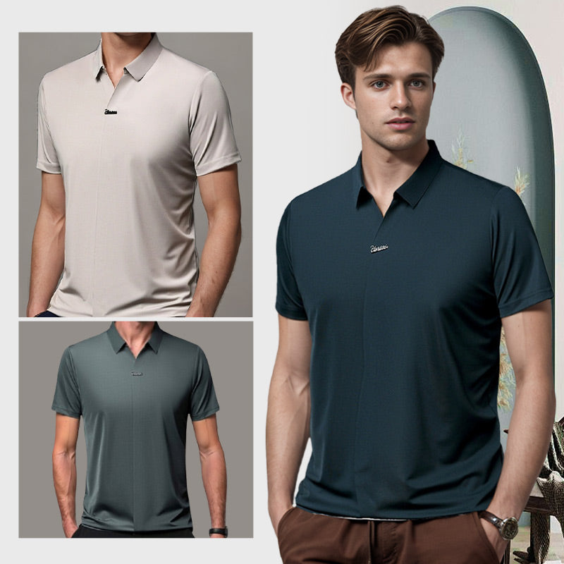 🔥Men’s Casual Lapel Breathable Wrinkle-free T-shirt-6