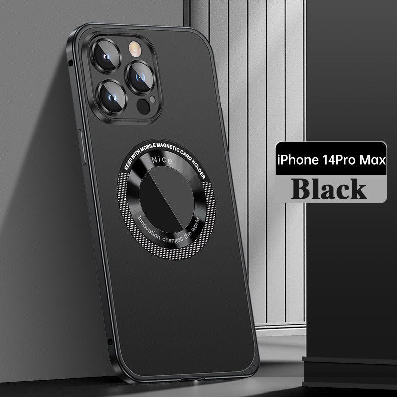 Magnetic Attraction Spring Buckle Metal Frame Case Cover For iPhone-8
