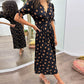 🌷Limited Time 53% OFF💞💃Deep V-neck polka-dot dress-1