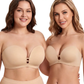 💖LUCKMEEY Womens Strapless Front Closure Bra Push Up Lift Bra Padded Add Cup✨