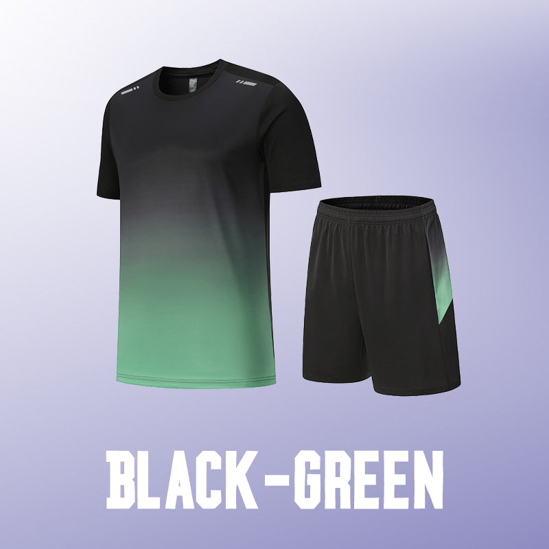 ☀️💦Men’s Loose-Fit Breathable Quick-Drying Athletic T-Shirt & Shorts Tracksuit-12